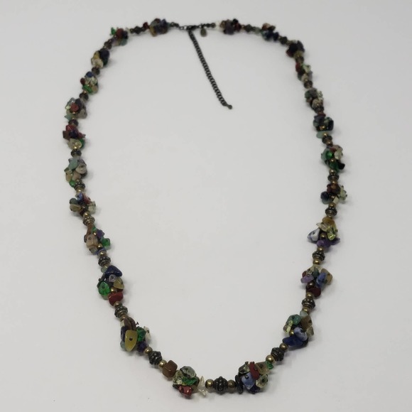 Cookie Lee Stone Chip Cluster Long Necklace - Picture 3 of 6